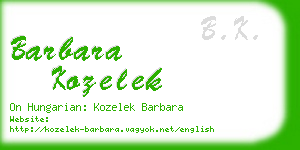 barbara kozelek business card